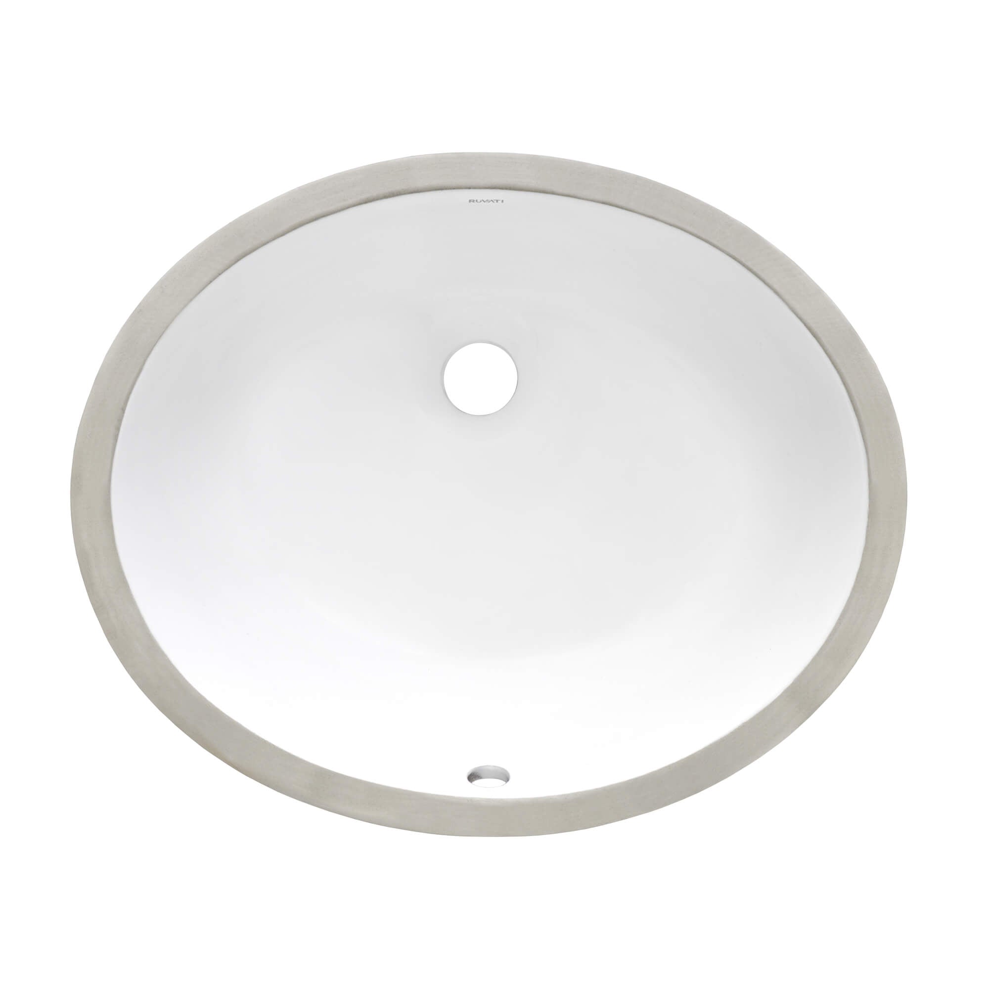 Krona Model: RVB0616 Ruvati 14-3/4 x 11 inch Undermount Bathroom Vanity Sink White Oval Porcelain Ceramic with Overflow – RVB0616
