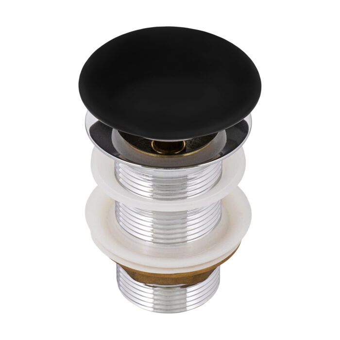 Model: RVA5102BK Ruvati Black Ceramic Top Push Pop-up Drain for Bathroom Sinks without Overflow- RVA5102BK