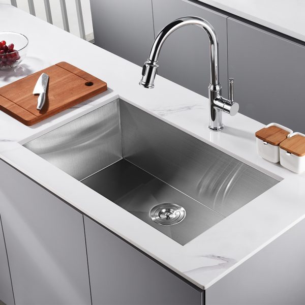 30″ Zero Radius Undermount Single Bowl Stainless Steel Kitchen Sink Model #KSH301810S