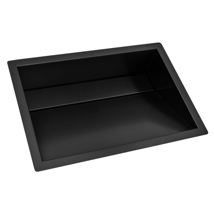 Ariaso Ruvati 20" x 14" Gunmetal Black Stainless Steel Undermount Ramp Bathroom Sink Stainless Steel – Model# RVH6140BL
