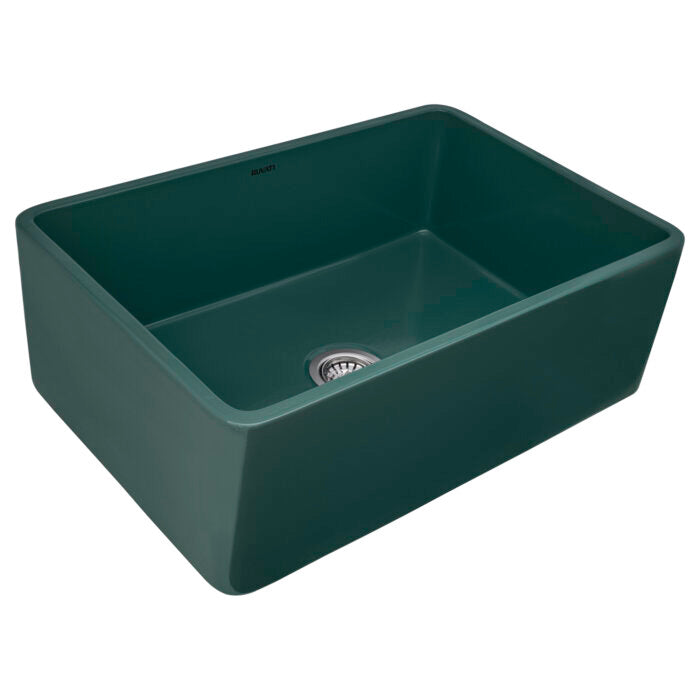Fiamma Model: RVL2100EG Ruvati 30 x 20 inch Fireclay Reversible Farmhouse Apron-Front Kitchen Sink Single Bowl – Emerald Green – RVL2100EG