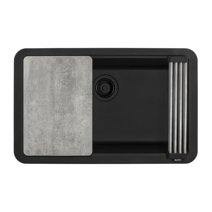 epiStage Model: RVG2310BK Ruvati 30-inch Granite Composite Quartz Workstation Matte Black Undermount Kitchen Sink – RVG2310BK