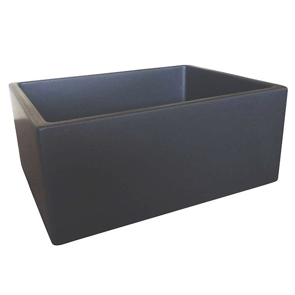 Nantucket Sinks - 23" Farmhouse Fireclay Sink With A Glazed Finish In Matte Black Model# FCFS2418S- MatteBlack