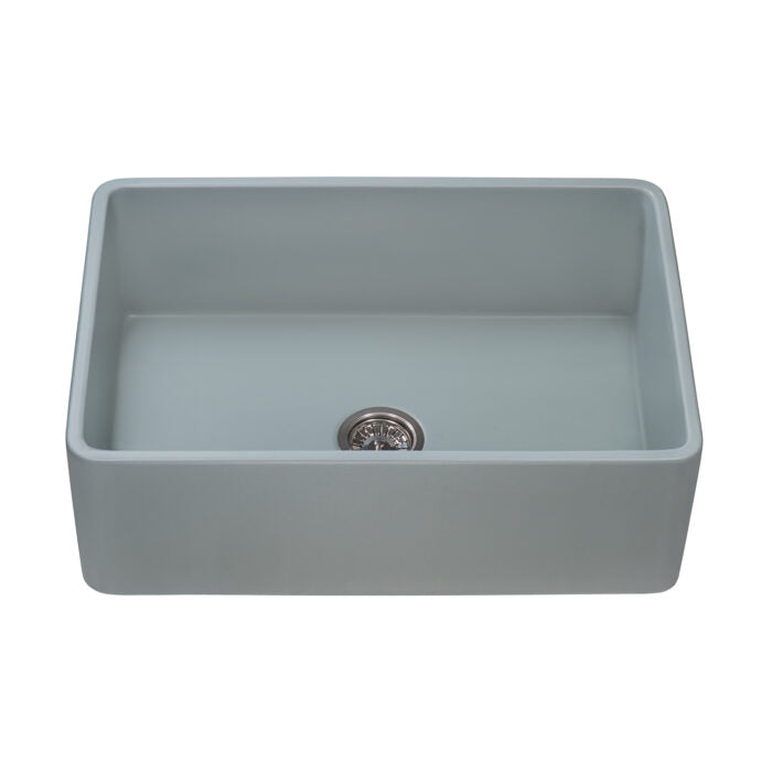 Fiamma Ruvati 33"x 20" Fireclay Reversible Farmhouse Apron-Front Kitchen Sink Single Bowl – Horizon Gray – Model# RVL2300GR