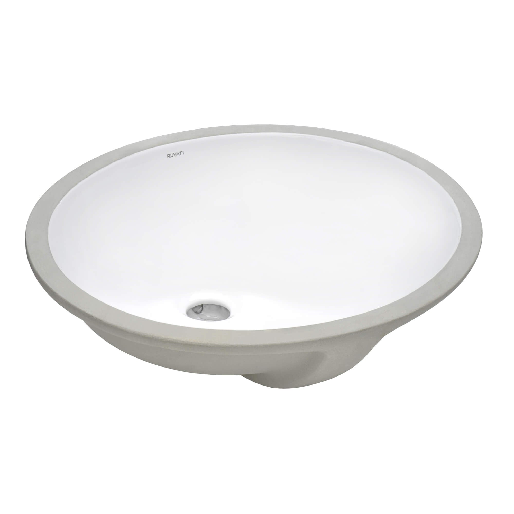 Krona Model: RVB0618 Ruvati 16 x 13 inch Undermount Bathroom Sink White Oval Porcelain Ceramic with Overflow – RVB0618