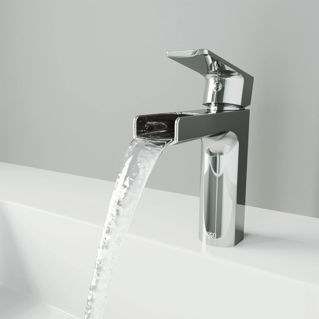 VIGO - Amada Single Hole Open Spout Bathroom Faucet&nbsp;In Chrome Finish Model# VG01042CH
