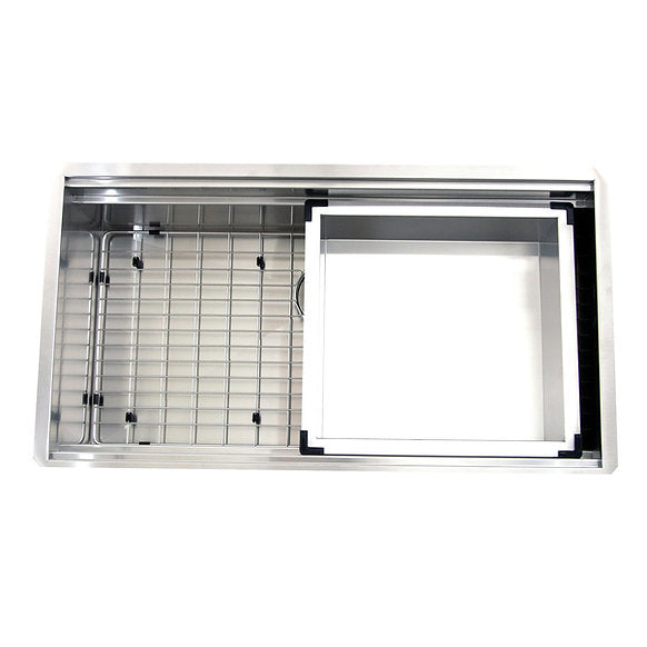 Nantucket Sinks - 36" Pro Series Workstation Undermount Stainless Steel Kitchen Sink Model#   ZR-PS-3620-16
