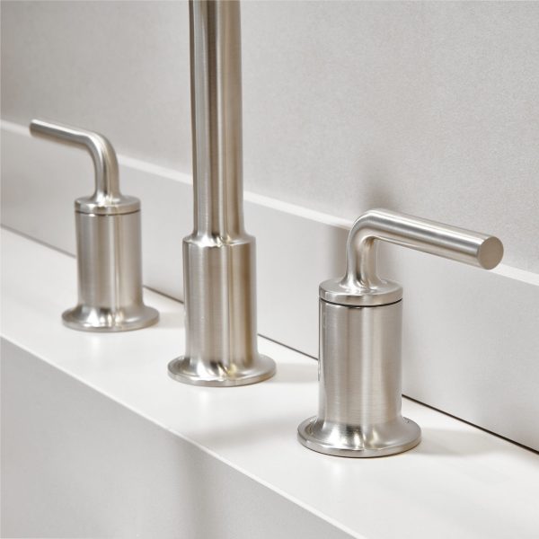 Oakland Wide Spread 3 Hole Bathroom Sink Faucet with Pop Up Drain in Brushed Nickel Model# KSB8236BN