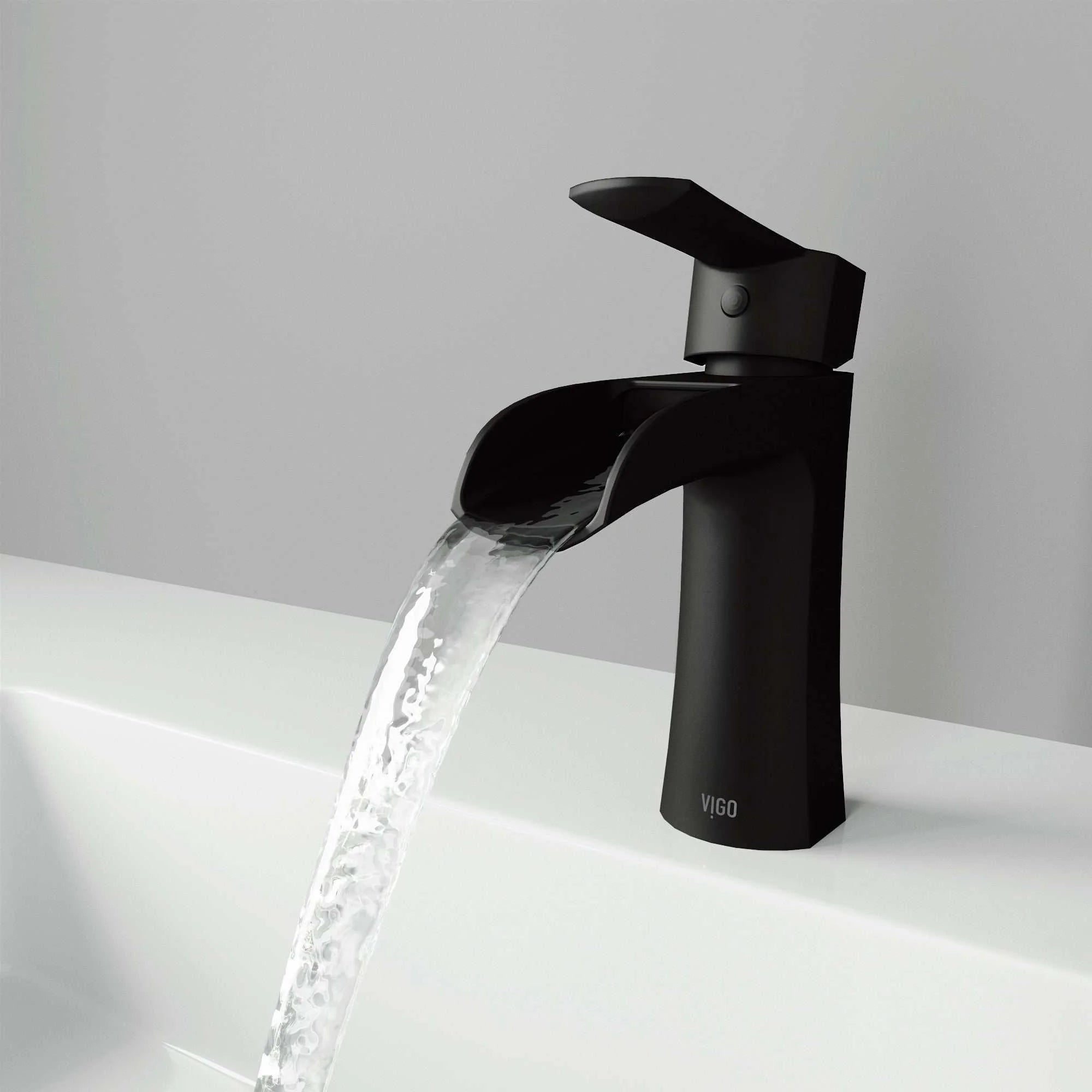 VIGO - Paloma Single Hole Single Handle Open Front Bathroom Faucet In Matte Black Model# VG01041MB