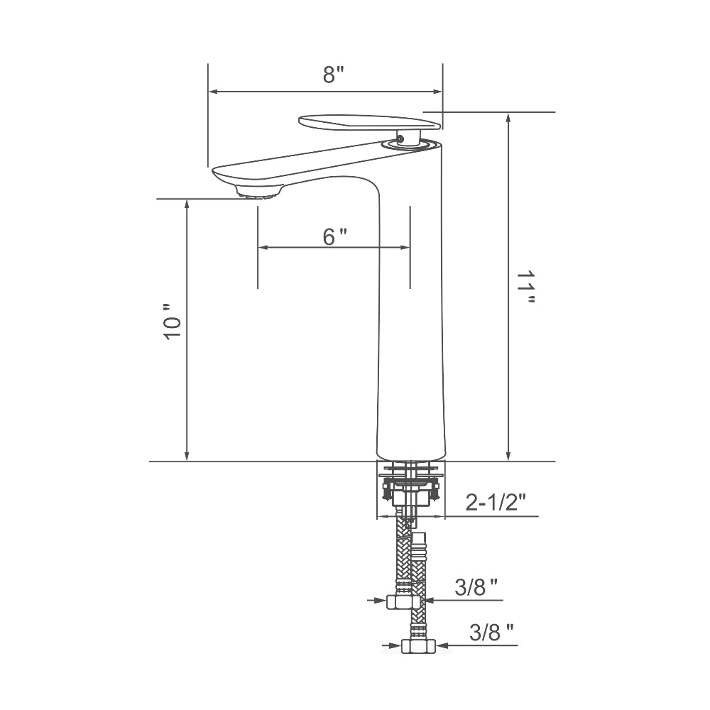 Oakland Single Handle Bathroom Sink Vessel Faucet with Pop Up Drain in Brushed Nickel Model# KSB1102BN