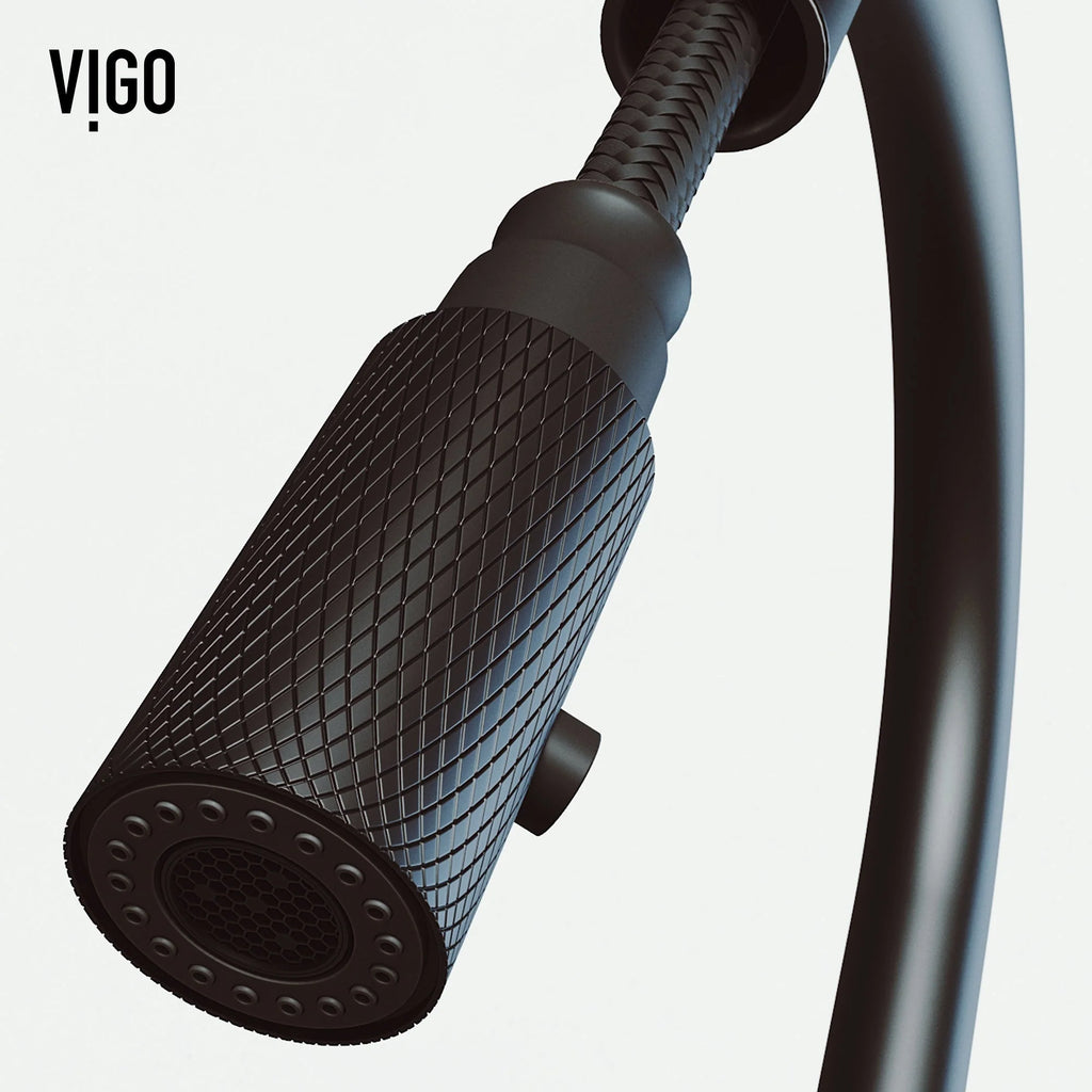 VIGO - Bristol Pull-Down Single Lever Kitchen Faucet In Matte Black Model# VG02033MB