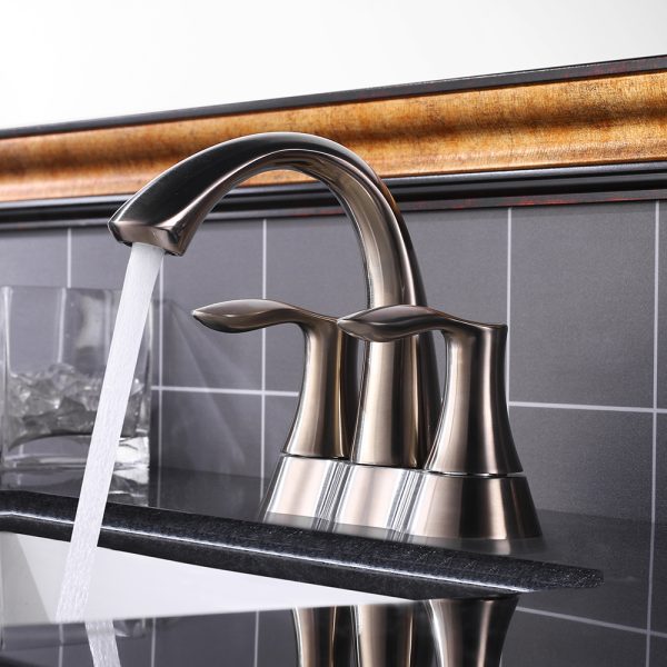 4″ Center Set Two Handles Bathroom Sink Faucet with Pop Up Drain in Brushed Nickel Model# KSB4231BN