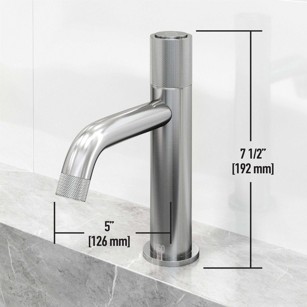 VIGO - Apollo Single Hole Bathroom Faucet In Brushed Nickel Model# VG01048BN