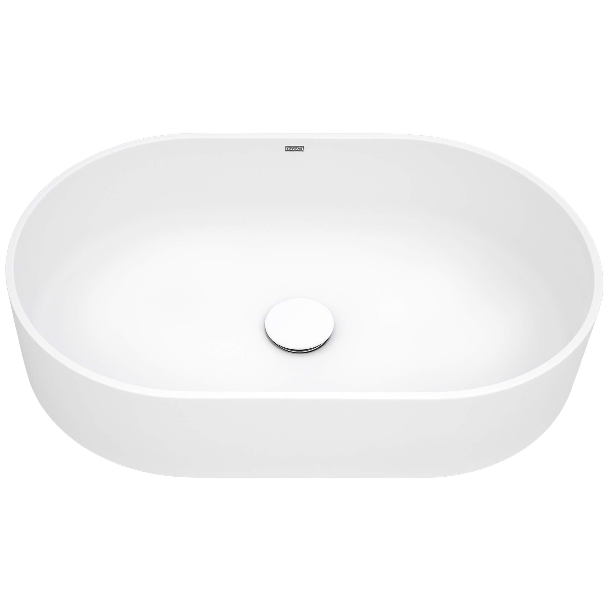 Omnia Model: RVB2550WH Ruvati 23-inch Matte White epiStone Solid Surface Modern Bathroom Vessel Sink – RVB2550WH