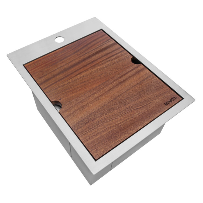 Vino Ruvati 15" x 20" Workstation Drop-in Topmount Bar Prep RV Sink 16 Gauge Stainless Steel – RVH8210