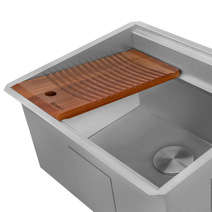 Alto Ruvati 23 x 19 x 12 inch Deep Laundry Workstation Sink with Washboard Undermount Stainless Steel – Model# RVU6525