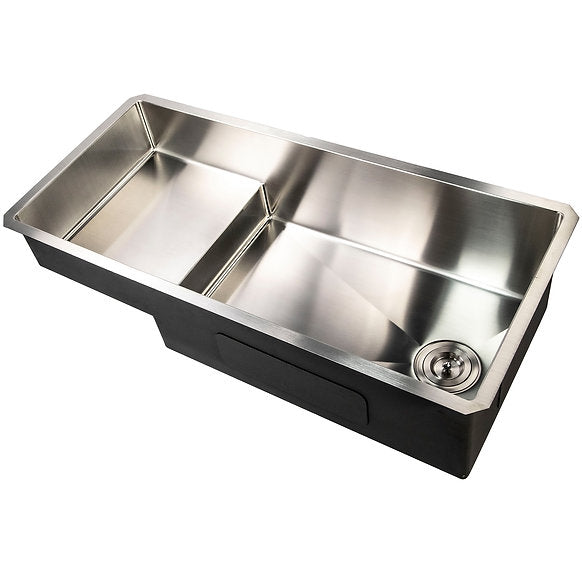 Nantucket Sinks - 39" Undermount Stainless Steel Kitchen Sink with Raised Platform Shelf Model# STEPPE3918