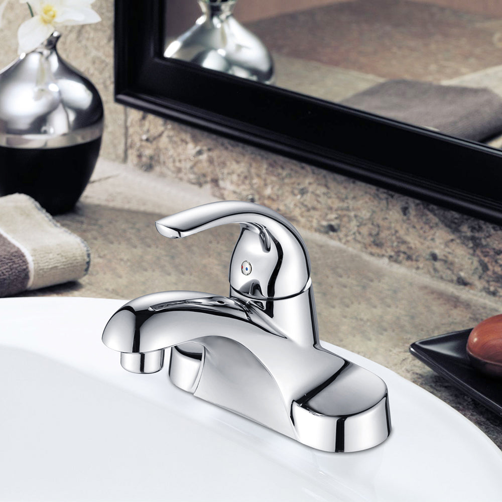 4″ Center Set Two Handles Bathroom Sink Faucet with Pop Up Drain in Chrome Model# KSB4131C