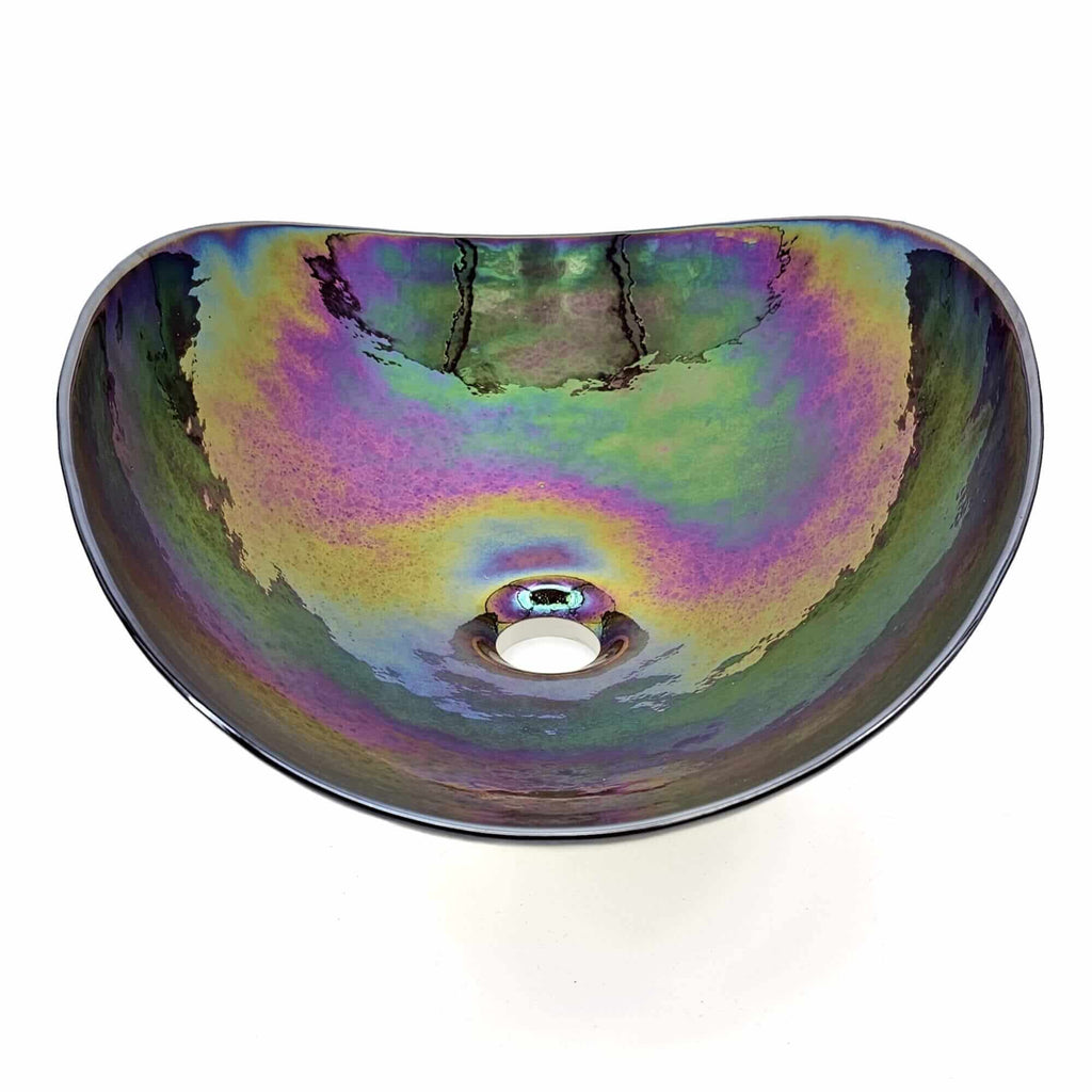 Murano Model: RVB3057 Ruvati 19 inch Murano Glass Art Vessel Seashell Decorative Pattern Bathroom Sink – Chestnut Brown – RVB3057