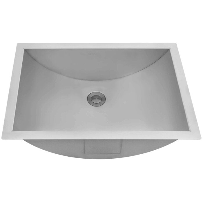 Ariaso  Ruvati 18" x 12" Brushed Stainless Steel Rectangular Bathroom Sink Undermount – Model# RVH6110