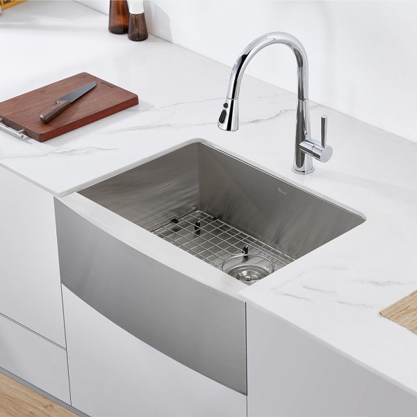 Oakland 27″ Zero Radius, Farmhouse 16 Gauge Stainless Steel Single Bowl Kitchen Sink Model# KSF272010S