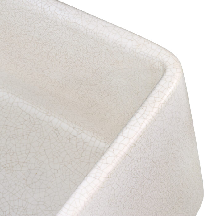 Fiamma Model: RVL2300CR Ruvati 33" x 20" Fireclay Reversible Farmhouse Distressed Finish Apron-Front Kitchen Sink – Crackled White – Model# RVL2300CR