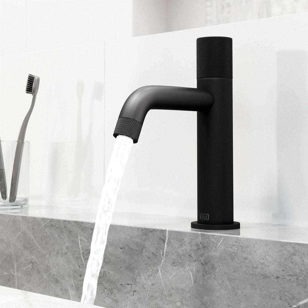 VIGO - Apollo Single Hole Bathroom Faucet In Matte Black Model# VG01048MB