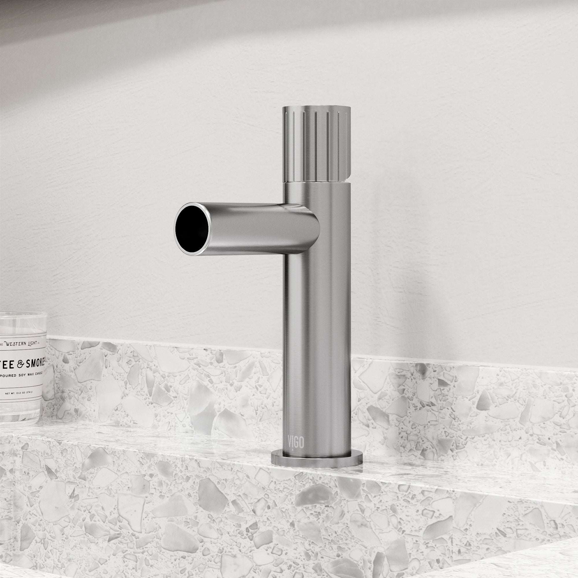 VIGO - Ashford Single Hole Bathroom Faucet In Brushed Nickel Model# VG01052BN