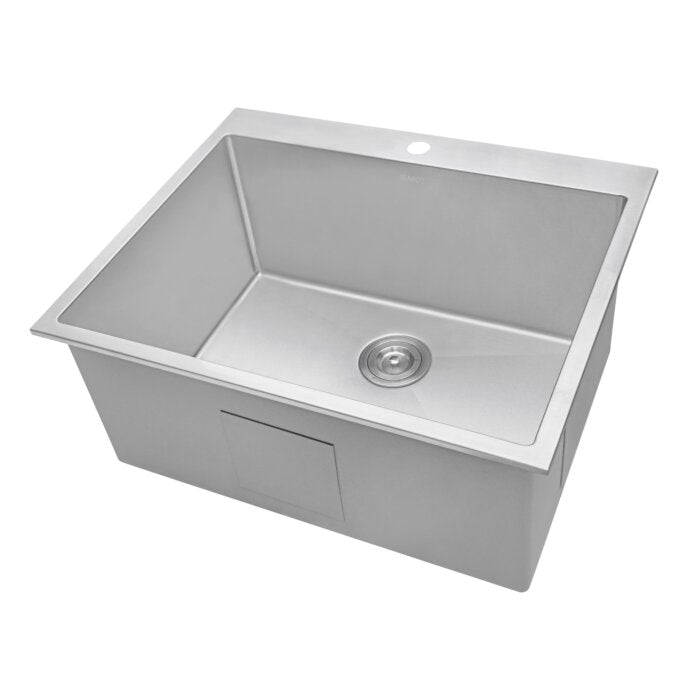 Forma Pro Ruvati Top Mount Laundry Utility Sink 27" x 22" x 12" Rounded Corners Deep 16 Gauge Stainless Steel – Model# RVU6027
