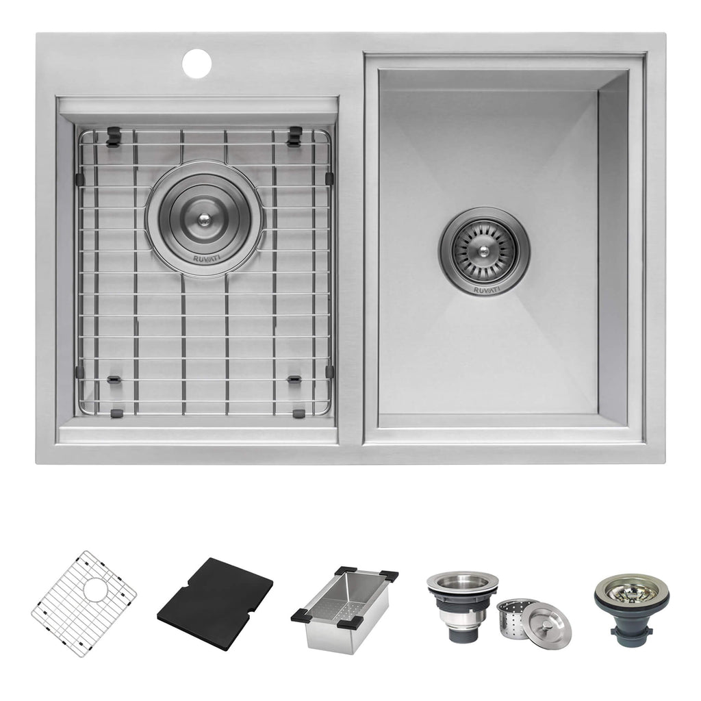 Merino Model: RVQ6290 Ruvati Insulated Ice Chest and Outdoor Sink 29 x 20 inch BBQ Workstation Topmount T-316 Stainless Steel – RVQ6290
