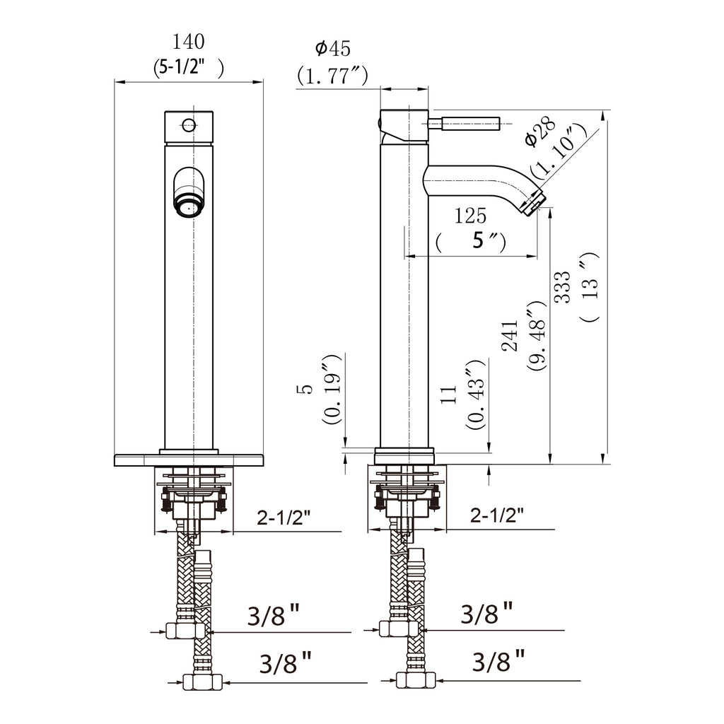 Oakland Single Handle Bathroom Sink Vessel Faucet with Pop Up Drain in Chrome Model# KSB1119C