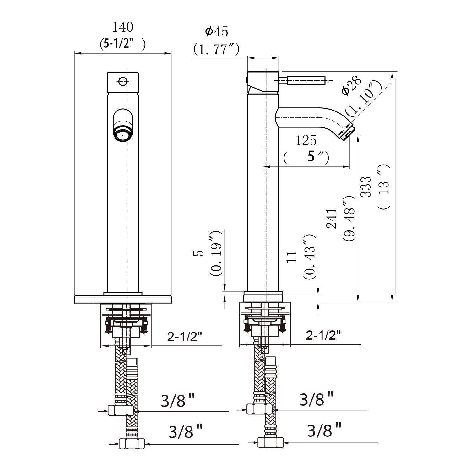 Oakland Single Handle Bathroom Sink Vessel Faucet with Pop Up Drain in Chrome Model# KSB1119C