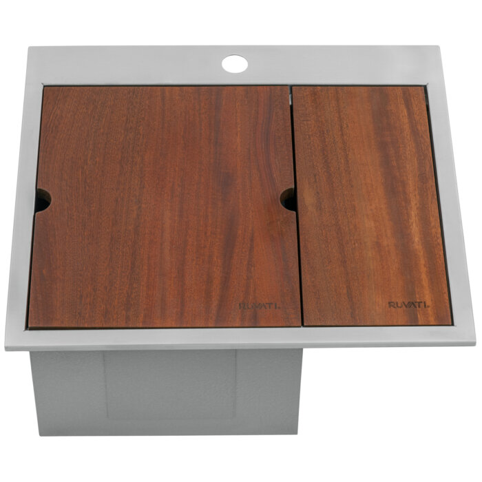 Ibiza Model: RVH8262ST Ruvati Glass Rinser and Sink Combo 22" Workstation for Wet Bar Bottle Washer Drop in Top Mount – Model# RVH8262ST