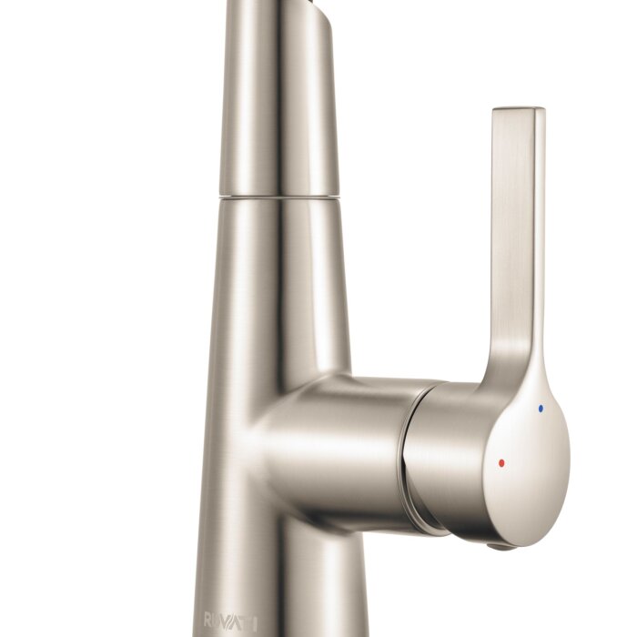 Carina Model: Ruvati Carina Single Handle Flexible Soft Hose Sprayer Kitchen Faucet in Stainless Steel and Black – RVF1242BN