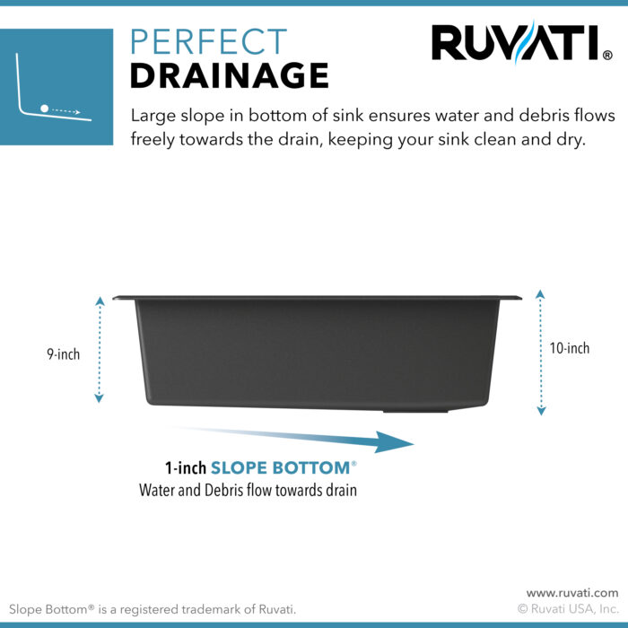 epiStage Ruvati 33-inch Granite Composite Workstation Drop-in Top Mount Kitchen Sink Urban Gray – Model# RVG1302UG