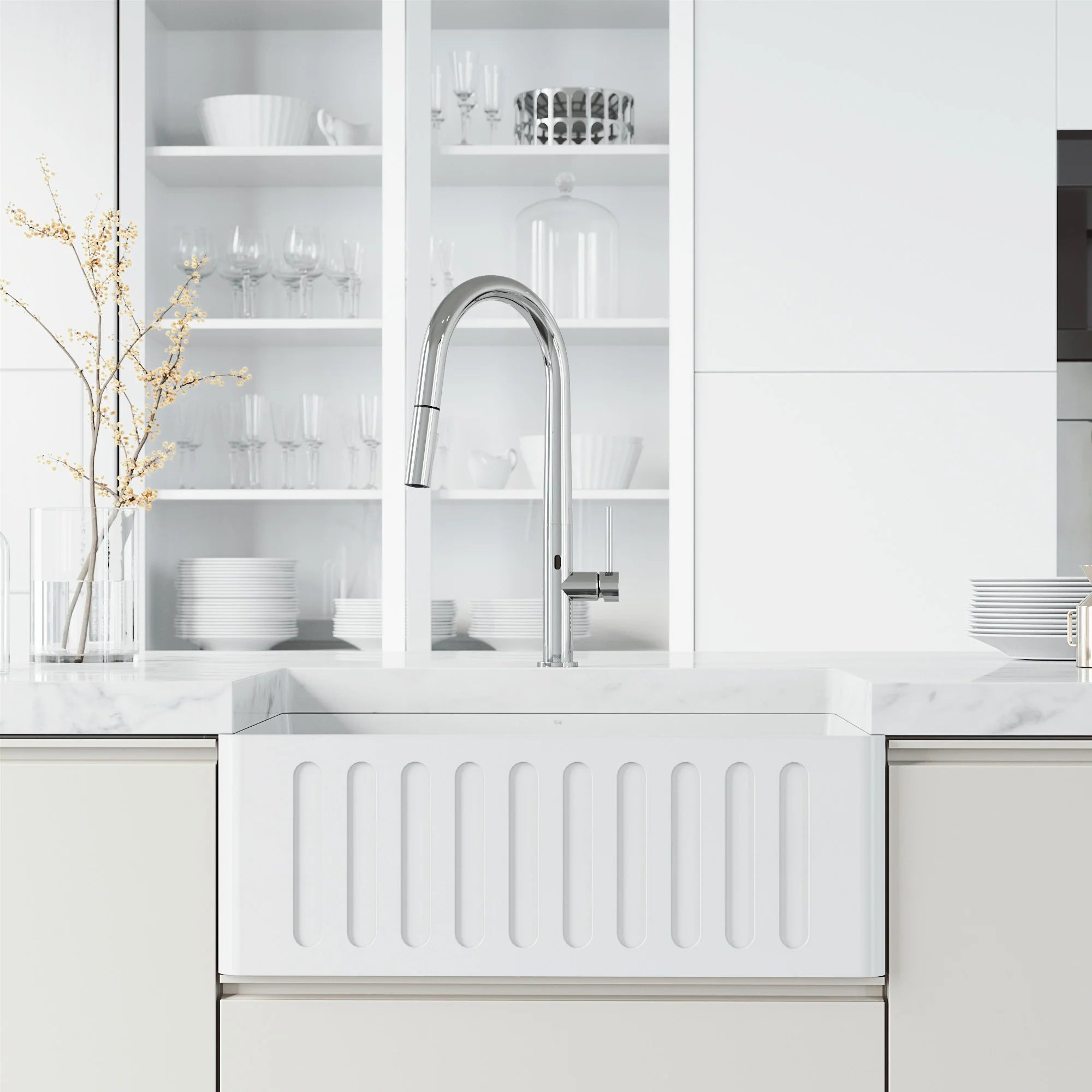 VIGO - Greenwich 18 in. Single Handle Smart Pull-Down Touchless Sensor Kitchen Faucet In Chrome Finish Model# VGO2029CHS