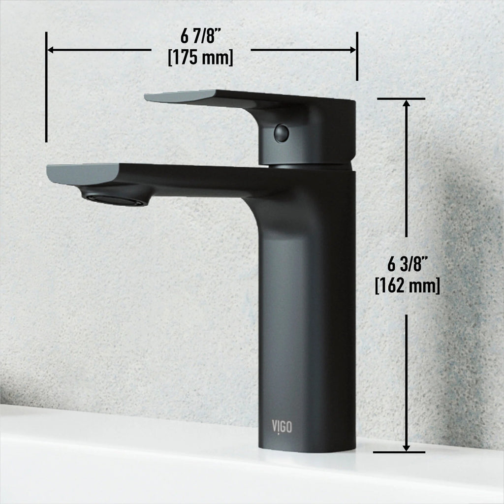 VIGO - Davidson Single Hole Single Lever Bathroom Faucet In Matte Black Model# VG01043MB