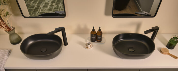 Canali Model: RVB2119BK Ruvati 19-inch Matte Black epiStone Solid Surface Modern Bathroom Vessel Sink – RVB2119BK