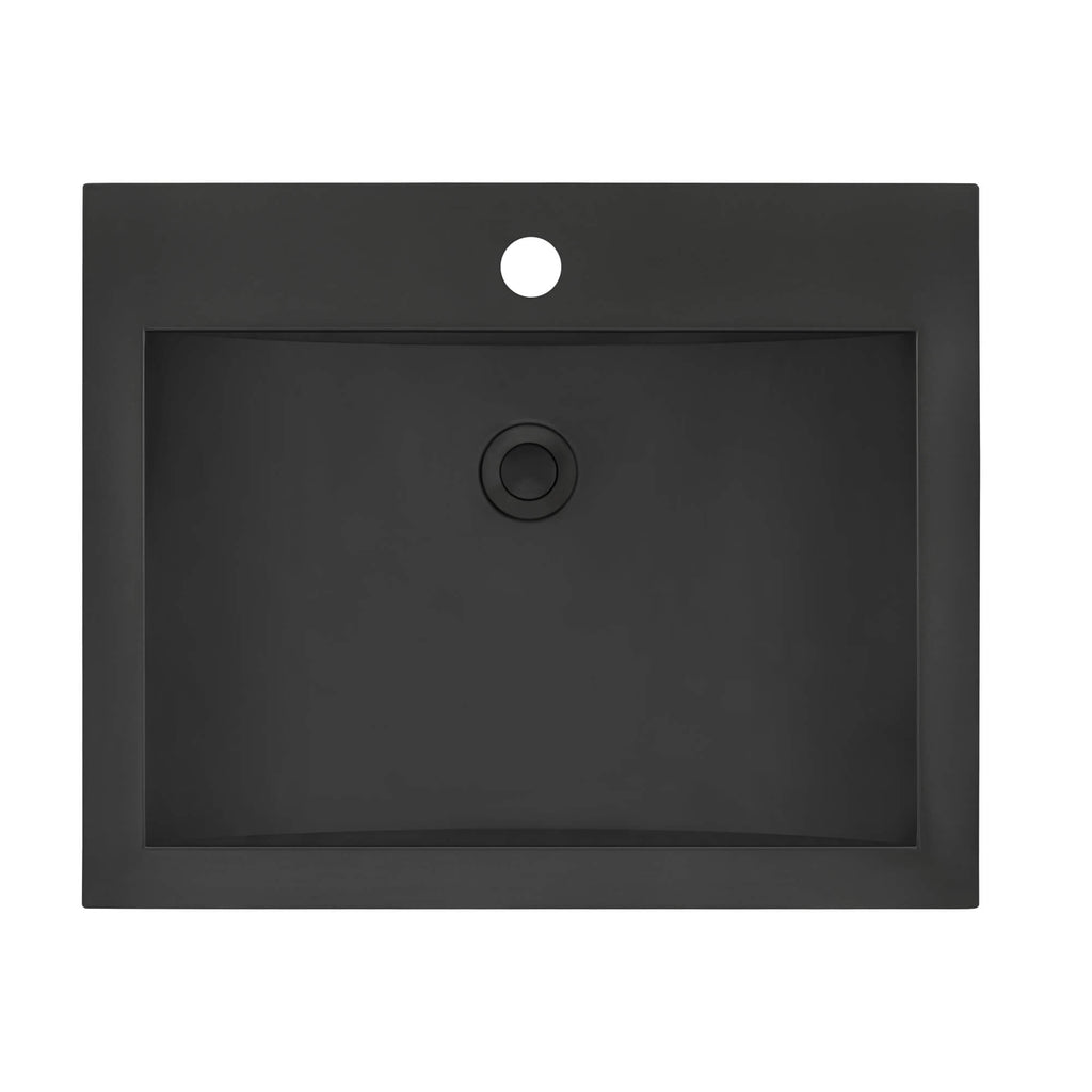 Ariaso  Ruvati 21" x 17" Gunmetal Black Drop-in Top Mount Bathroom Sink Stainless Steel – Model# RVH5110BL