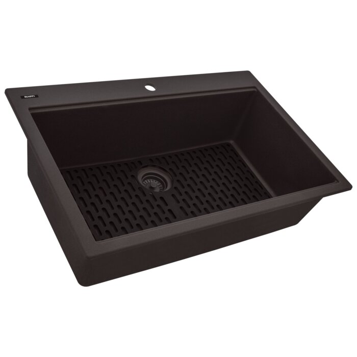 epiStage Model: RVG1306ES Ruvati 33-inch Granite Composite Quartz Workstation Drop-in Topmount Kitchen Sink Espresso – RVG1306ES
