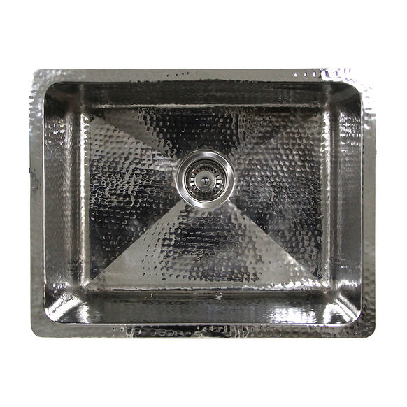 Nantucket Sinks - 23" Dual Mount Hand Hammered Stainless Steel 12" Deep Sink Model# KSSH2318-12