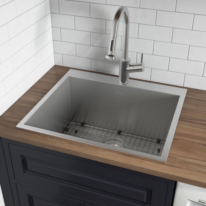 Forma Ruvati Top Mount Laundry 22″ x 22″ x 12″ Deep Utility Sink 16 Gauge Stainless Steel – Model# RVU6022