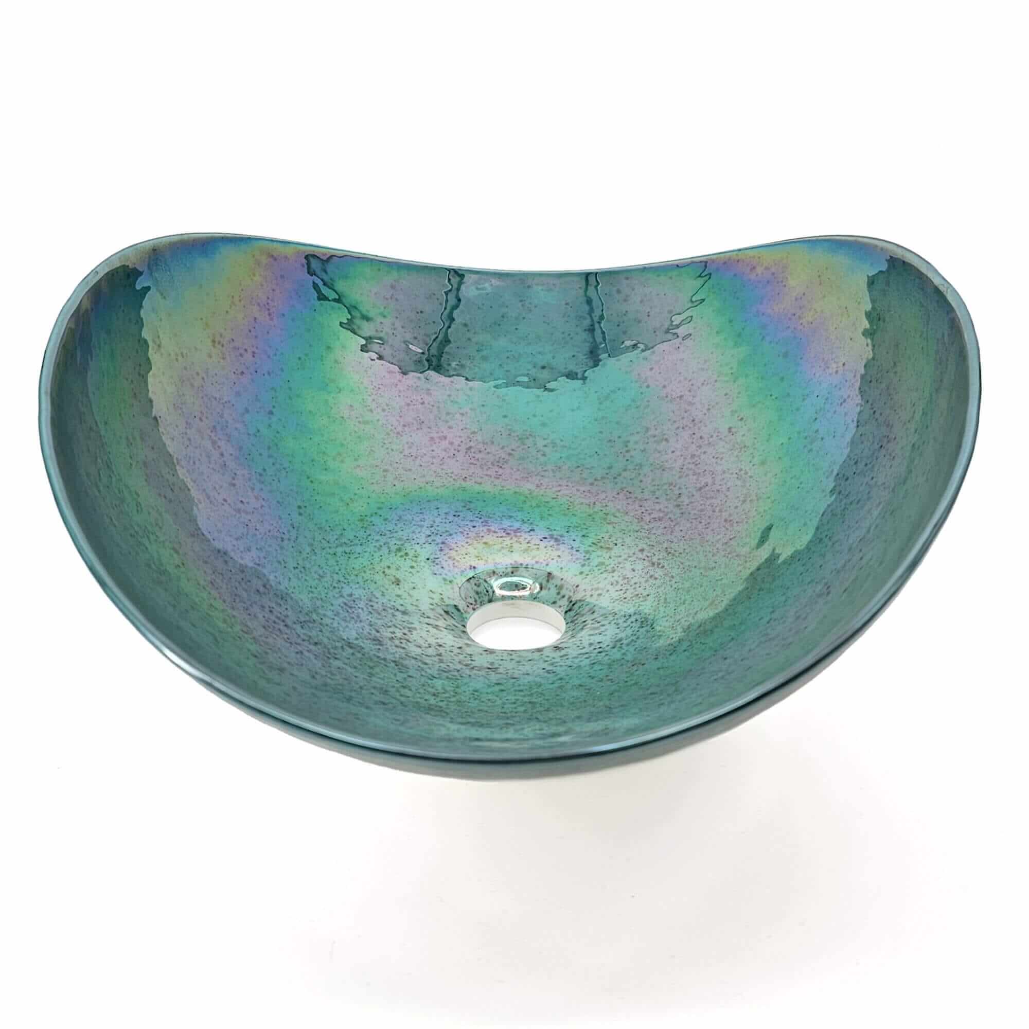 Murano Model: RVB3056 Ruvati 19 inch Murano Glass Art Vessel Seashell Decorative Pattern Bathroom Sink – Seafoam Green – RVB3056 Color