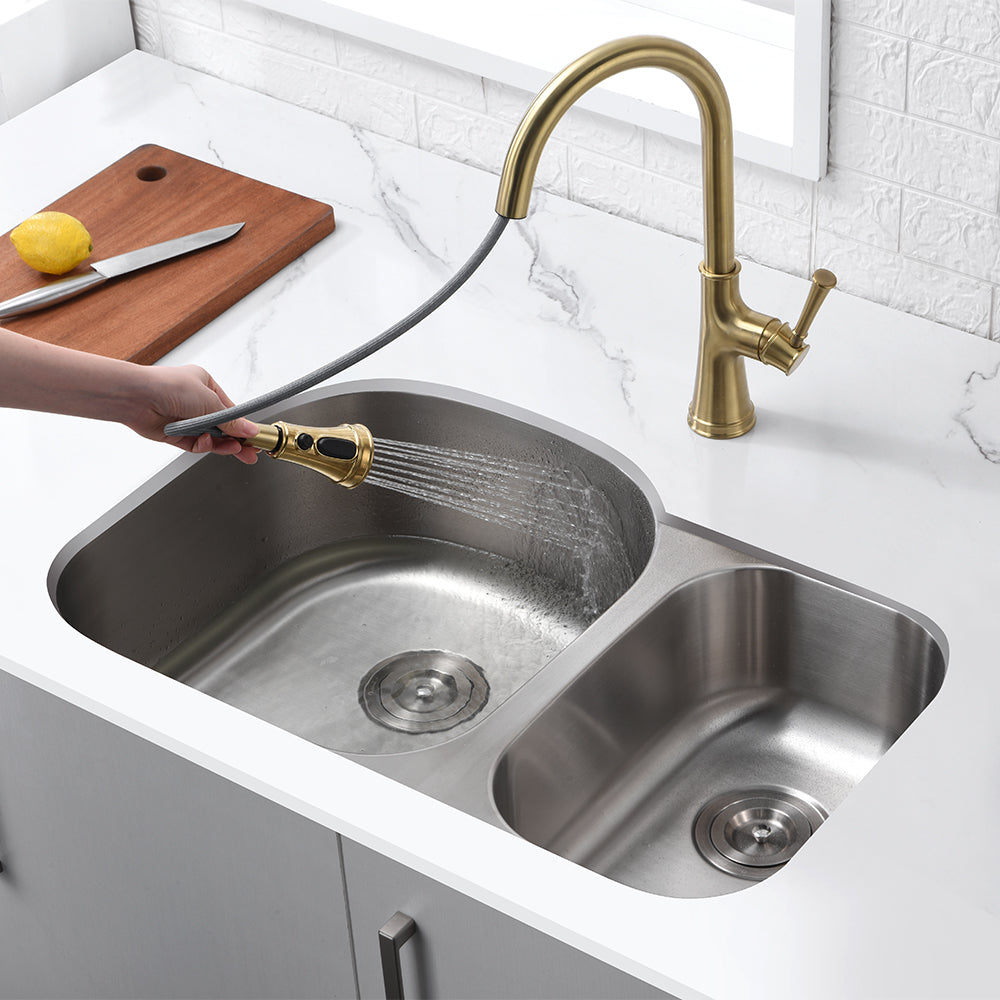 Oakland 30″ Undermount Stainless Steel Double Bowl Kitchen Sink Model# KSU302197B