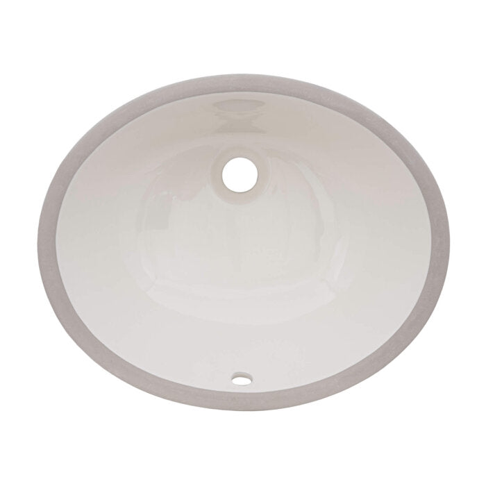Krona Model: RVB0618BC Ruvati 16 x 13 inch Undermount Bathroom Sink Biscuit Oval Porcelain Ceramic with Overflow – RVB0618BC