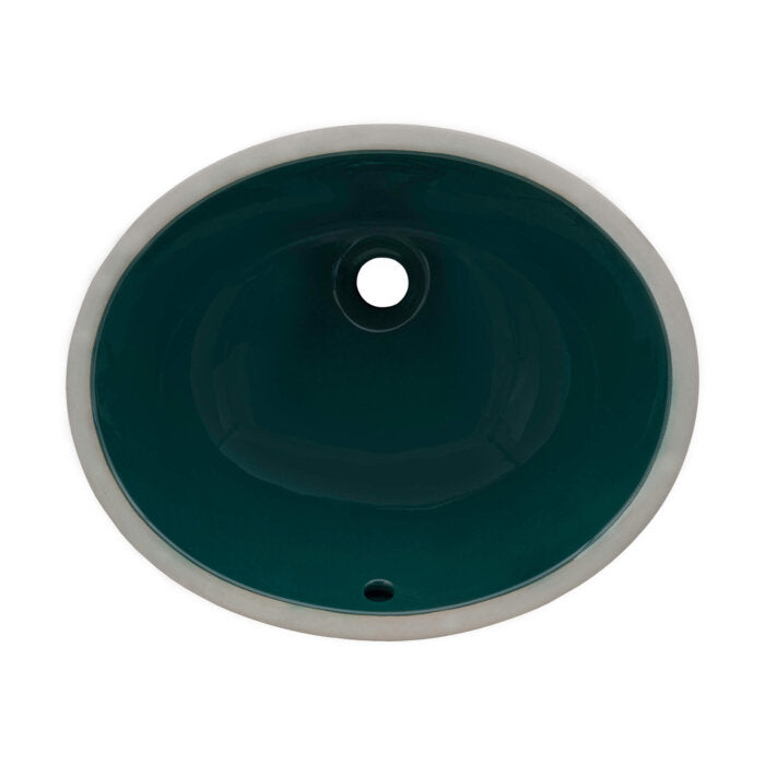 Krona Model: RVB0618EG Ruvati 16 x 13 inch Undermount Bathroom Sink Emerald Green Oval Porcelain Ceramic with Overflow – RVB0618EG