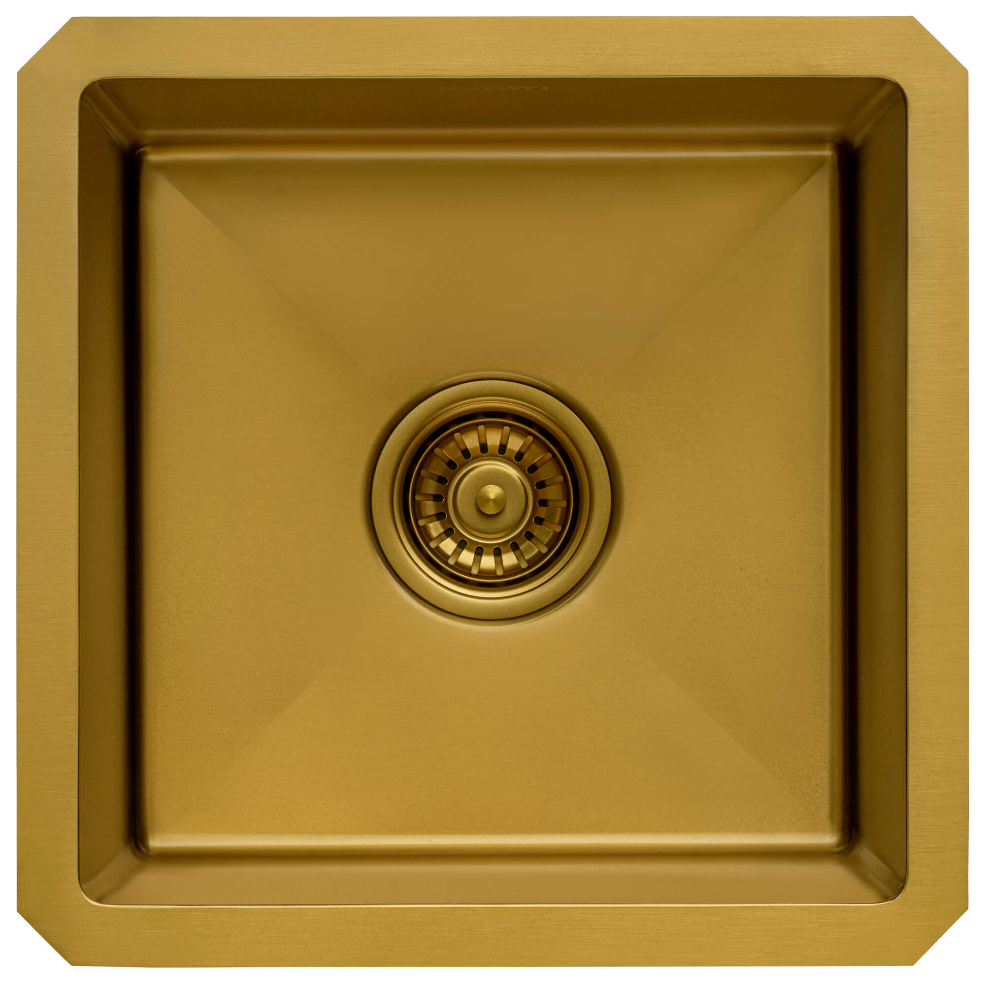 Terraza Ruvati 15" Matte Gold Stainless Steel Undermount Bar Prep 16 Gauge Kitchen Sink – Model# RVH7015GG