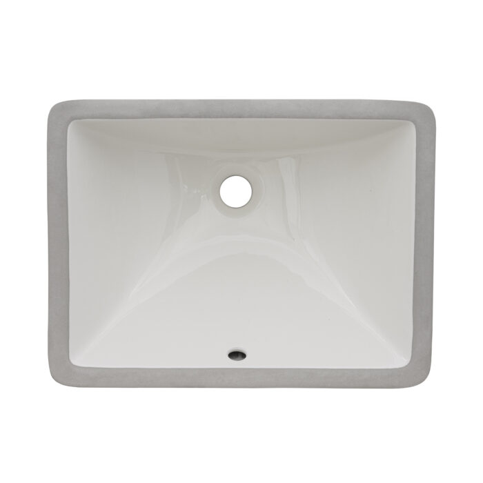 Krona Model: RVB0720BC Ruvati 18 x 12-3/4 inch Undermount Bathroom Sink Biscuit Rectangular Porcelain Ceramic with Overflow – RVB0720BC