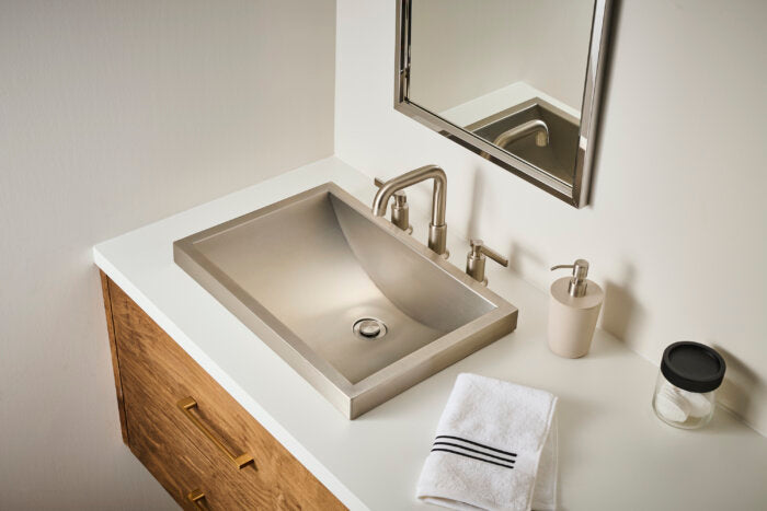 Barolo Model: RVF5236BN Ruvati Barolo Two Handle Widespread Art Deco Transitional Bathroom Faucet in Brushed Nickel – RVF5236BN