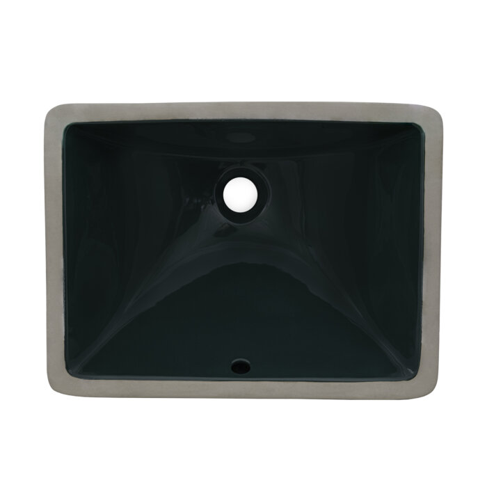 Krona Model: RVB0720EG Ruvati 18 x 12-3/4 inch Undermount Bathroom Sink Emerald Green Rectangular Porcelain Ceramic with Overflow – RVB0720EG